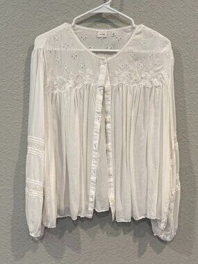 Wilfred Button Down Blouse | Size L | White